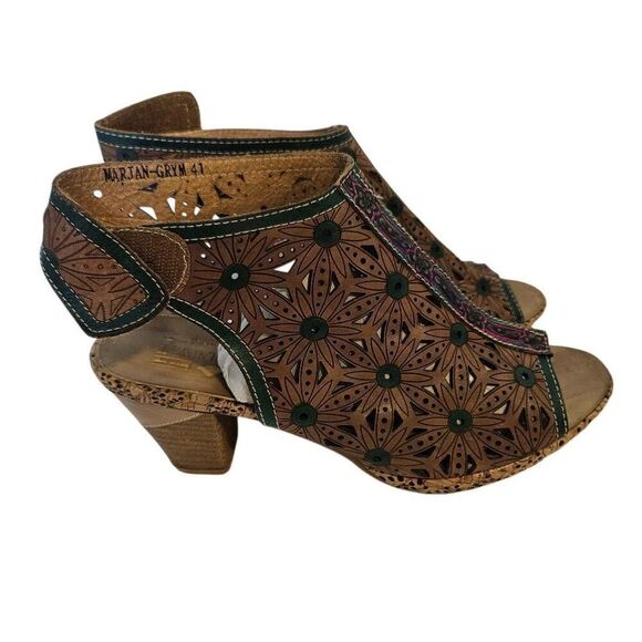 L'Artiste heeled sandals, brown leather. Size 41 (9). - Picture 1 of 8